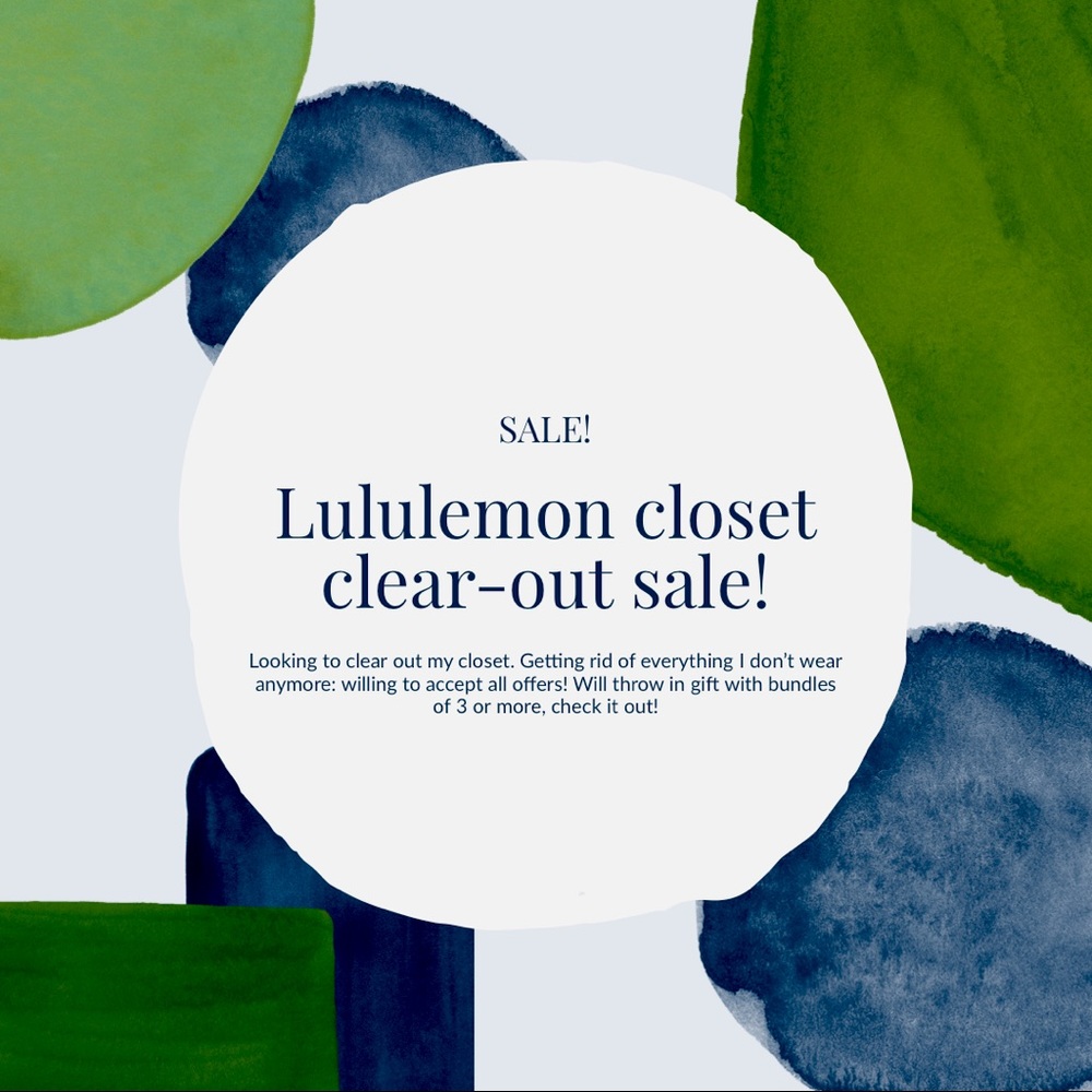 Lululemon closet clear-out sale! (Offers welcome!)